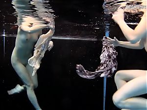 2 damsels swim and get naked mind-blowing